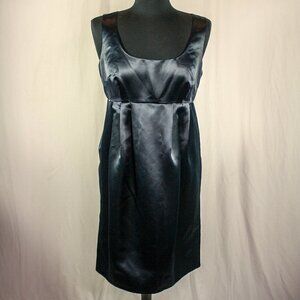 MICHAEL Michael Kors Dress Sleeveless Empire Waist Satin Dark Blue Size …